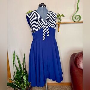 Retro Stage Women’s Size XXL Navy Pinup Dress NEW With Tags